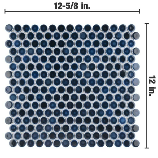 Deals π Merola Tile Hudson Penny Round Midnight 12" X 12-5/8" Porcelain Floor And Wall Mosaic Tile β€οΈ - Image 3
