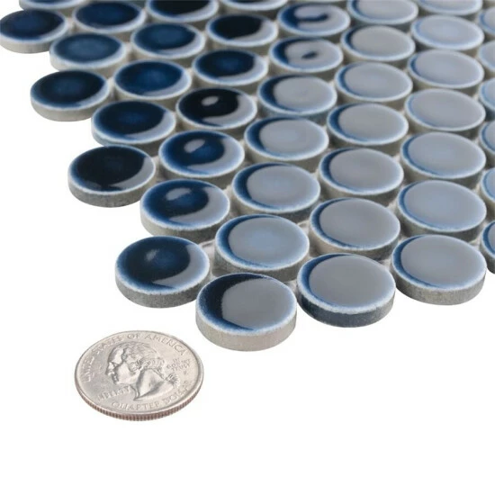 Deals π Merola Tile Hudson Penny Round Midnight 12" X 12-5/8" Porcelain Floor And Wall Mosaic Tile β€οΈ - Image 4