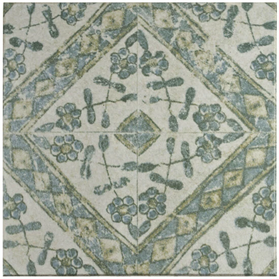 Deals π Merola Tile Klinker Retro Blanco Bergenia Encaustic 12.75" X 12.75" Ceramic Floor And Wall Quarry Tile π