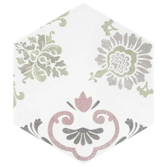 Best reviews of β Merola Tile Fantasy Hex Pink Encaustic 8.63" X 9.86" Porcelain Floor And Wall Tile β - Image 2