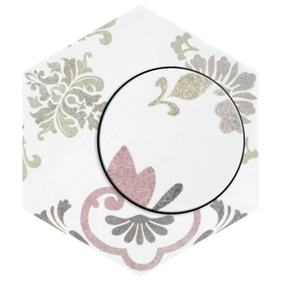 Best reviews of β Merola Tile Fantasy Hex Pink Encaustic 8.63" X 9.86" Porcelain Floor And Wall Tile β - Image 3