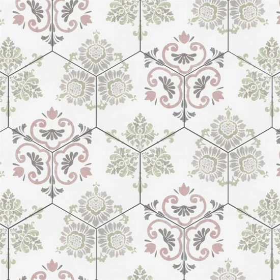 Best reviews of β Merola Tile Fantasy Hex Pink Encaustic 8.63" X 9.86" Porcelain Floor And Wall Tile β - Image 8