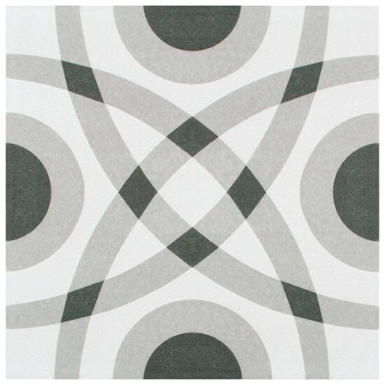 Outlet π Merola Tile Twenties Circle Encaustic 7.75" X 7.75" Ceramic Floor And Wall Tile π - Image 2