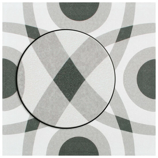 Outlet π Merola Tile Twenties Circle Encaustic 7.75" X 7.75" Ceramic Floor And Wall Tile π - Image 3