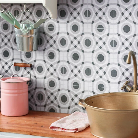 Outlet π Merola Tile Twenties Circle Encaustic 7.75" X 7.75" Ceramic Floor And Wall Tile π - Image 6