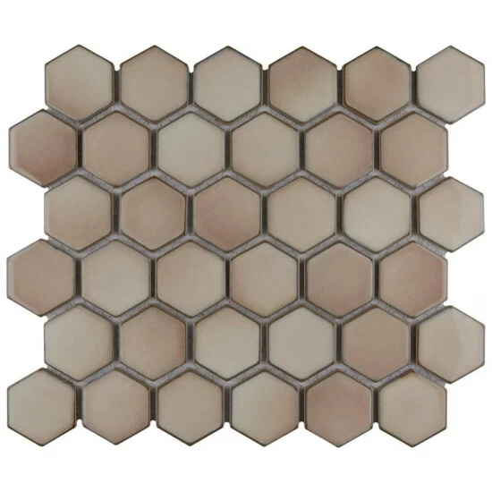 Coupon π€© Merola Tile Hudson 2" Due Hex Truffle 12.5" X 11.25" Porcelain Mosaic Tile π€© - Image 2
