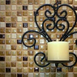 New 🔔 Merola Tile Metal Multi Beige 12.25" X 12.25" Porcelain Mosaic Tile 🛒