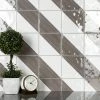 New ⌛ Merola Tile Triangle Rustique Glossy Brown 6" X 6" Ceramic Wall Tile 🎁