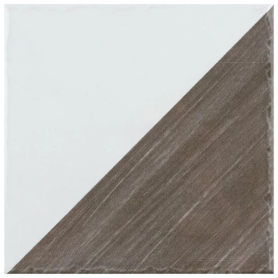 New β Merola Tile Triangle Rustique Glossy Brown 6" X 6" Ceramic Wall Tile π - Image 2