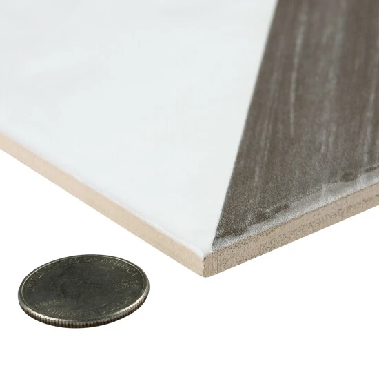 New β Merola Tile Triangle Rustique Glossy Brown 6" X 6" Ceramic Wall Tile π - Image 5