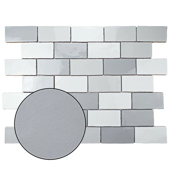 Best deal π€© Merola Tile Antic Craquelle Gris Mix 3" X 6" Ceramic Subway Wall Tile π - Image 4