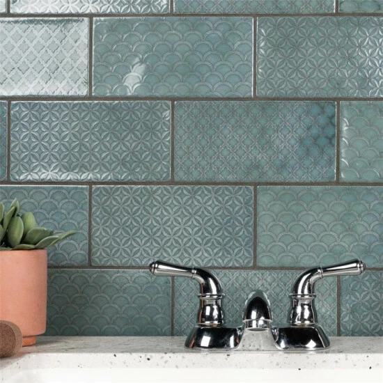 Cheap β Merola Tile Camden Decor Emerald 4" X 8" Ceramic Wall Tile π - Image 8