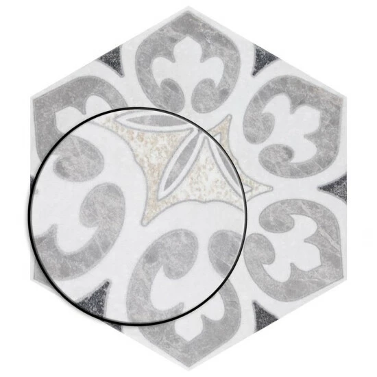 Deals β Merola Tile Mazzo Hex Deco Pinwheel 8.5" X 9.75" Porcelain Floor And Wall Tile β - Image 3