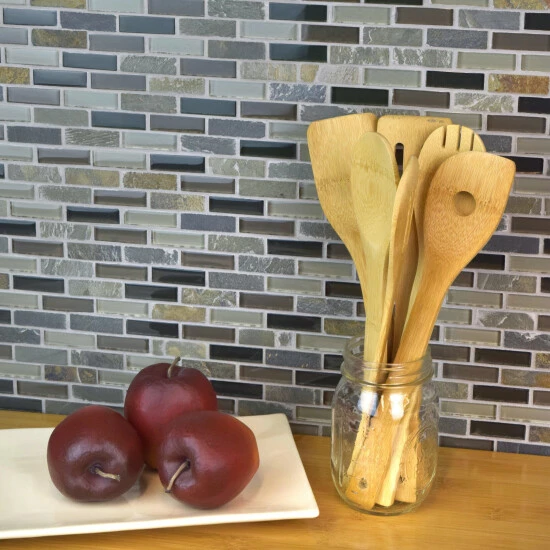 Deals β Merola Tile Tessera Subway Stonehenge 10.75" X 11.75" Glass And Stone Mosaic Tile π