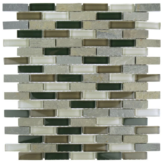 Deals β Merola Tile Tessera Subway Stonehenge 10.75" X 11.75" Glass And Stone Mosaic Tile π - Image 2