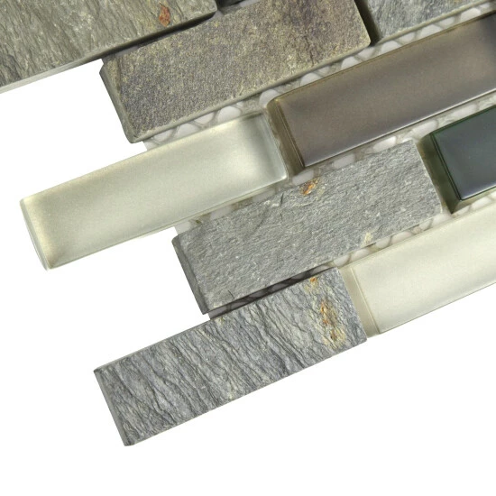 Deals β Merola Tile Tessera Subway Stonehenge 10.75" X 11.75" Glass And Stone Mosaic Tile π - Image 4