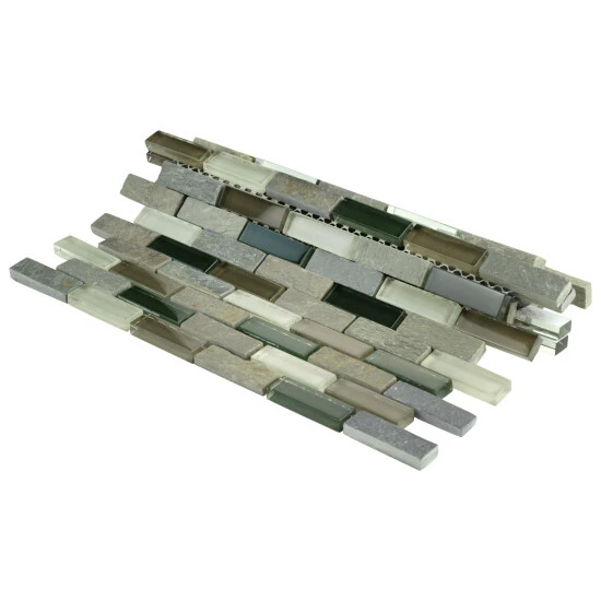 Deals β Merola Tile Tessera Subway Stonehenge 10.75" X 11.75" Glass And Stone Mosaic Tile π - Image 5