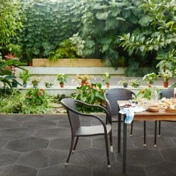 Best deal 😀 Merola Tile Nagpur Grand Hex Grafito 19" X 22" Porcelain Floor And Wall Tile - Case (6 Tiles) 🥰