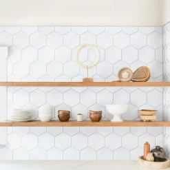 Budget 🌟 Merola Tile Horizon Hex Blanco 7-3/4" X 9" Ceramic Floor And Wall Tile 🥰