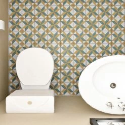 Hot Sale π₯° Merola Tile Revival Pattern Encaustic 7.75" X 7.75" Ceramic Floor And Wall Tile π