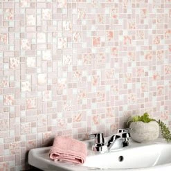 Cheapest β€οΈ Merola Tile Academy Pink 11.75" X 11.75" Porcelain Mosaic Tile β