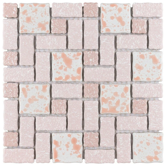 Cheapest ❤️ Merola Tile Academy Pink 11.75" X 11.75" Porcelain Mosaic Tile ⭐ 2 Cheapest ❤️ Merola Tile Academy Pink 11.75" X 11.75" Porcelain Mosaic Tile ⭐ - Image 2