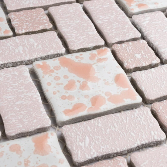 Cheapest ❤️ Merola Tile Academy Pink 11.75" X 11.75" Porcelain Mosaic Tile ⭐ 4 Cheapest ❤️ Merola Tile Academy Pink 11.75" X 11.75" Porcelain Mosaic Tile ⭐ - Image 4