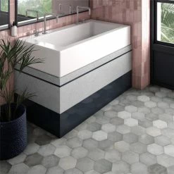 Coupon 👍 Merola Tile Heritage Hex Shadow 7" X 8" Porcelain Floor And Wall Tile 😀