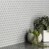 Best Pirce 🧨 Merola Tile Metro Penny Matte Light Grey 9-3/4" X 11-1/2" Porcelain Mosaic Tile 🤩