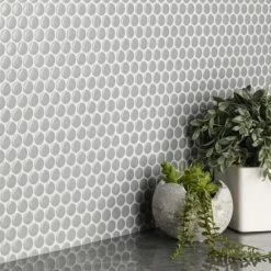 Best Pirce 🧨 Merola Tile Metro Penny Matte Light Grey 9-3/4" X 11-1/2" Porcelain Mosaic Tile 🤩