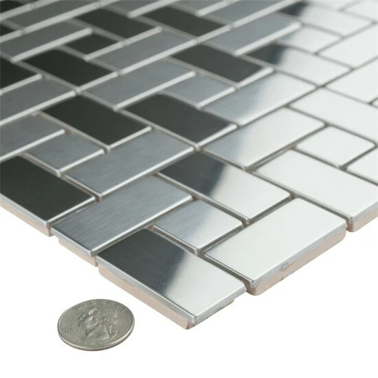 Promo π Merola Tile Meta Spiral 11.75" X 11.75" Stainless Steel Metal Over Ceramic Mosaic Tile π₯ - Image 6