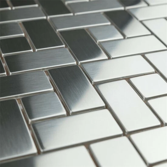 Promo π Merola Tile Meta Spiral 11.75" X 11.75" Stainless Steel Metal Over Ceramic Mosaic Tile π₯ - Image 7