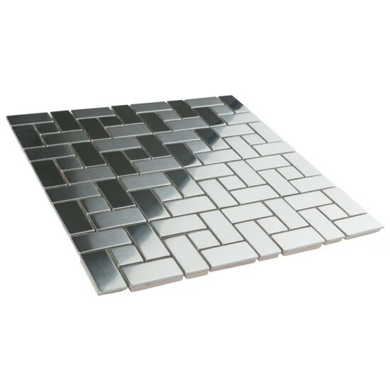 Promo π Merola Tile Meta Spiral 11.75" X 11.75" Stainless Steel Metal Over Ceramic Mosaic Tile π₯ - Image 8