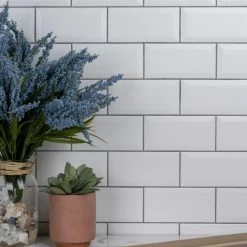 Wholesale ✔️ Merola Tile Crown Heights Beveled Matte White 3" X 6" Ceramic Wall Tile 😀