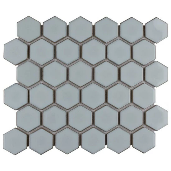 Budget π Merola Tile Hudson Due Hex 2" Silk White 12.5" X 11.25" Porcelain Mosaic Tile π - Image 2