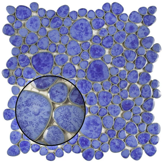 Brand new β¨ Merola Tile Pebble Blue Cloud 11" X 11" Porcelain Mosaic Tile π - Image 3