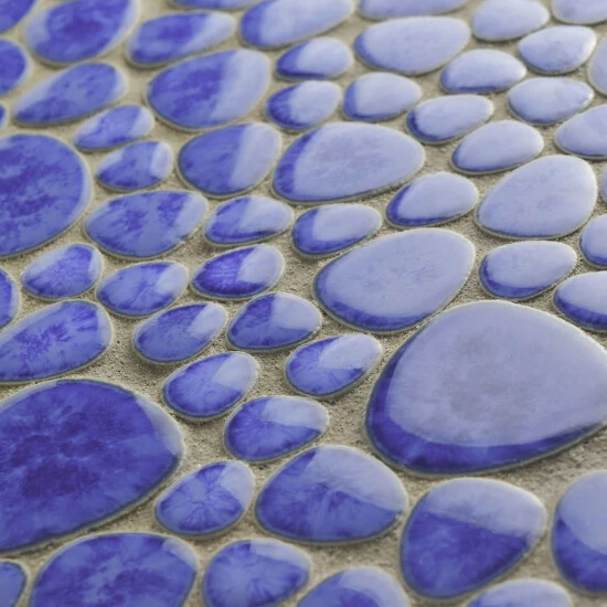 Brand new β¨ Merola Tile Pebble Blue Cloud 11" X 11" Porcelain Mosaic Tile π - Image 6