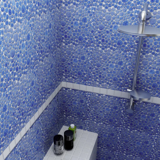 Brand new β¨ Merola Tile Pebble Blue Cloud 11" X 11" Porcelain Mosaic Tile π - Image 8