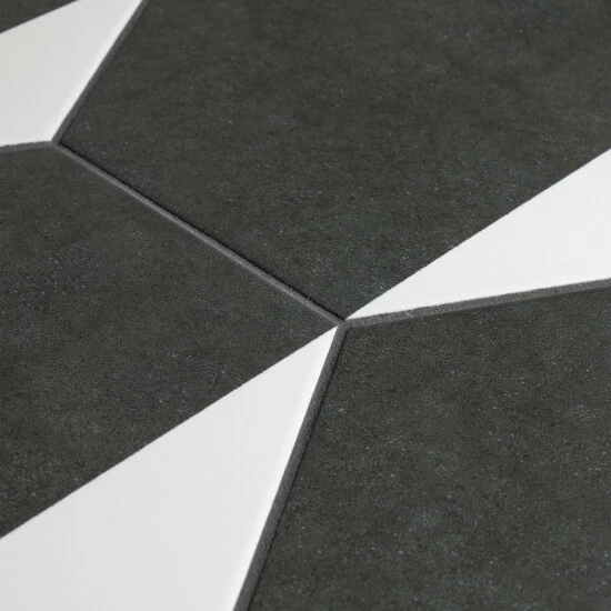 New βοΈ Merola Tile Peak Hex Blanco Encaustic 8.63" X 9.86" Porcelain Floor And Wall Tile β€οΈ - Image 6