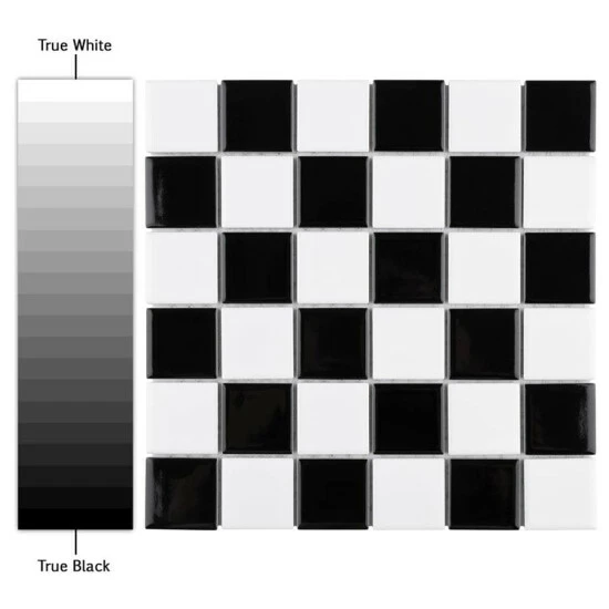 Cheap π€© Merola Tile Metro Quad Checkerboard Glossy Black W/ Cool White 11.75" X 11.75" Porcelain Mosaic Tile β¨ - Image 4