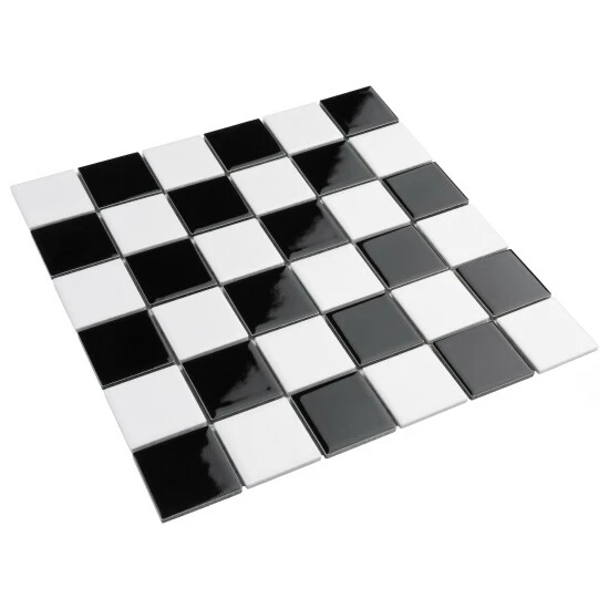 Cheap π€© Merola Tile Metro Quad Checkerboard Glossy Black W/ Cool White 11.75" X 11.75" Porcelain Mosaic Tile β¨ - Image 8