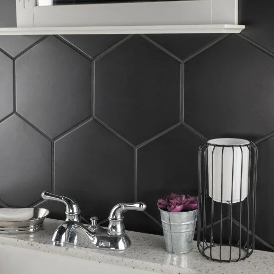Best Pirce β€οΈ Merola Tile Textile Hex Black 8.63" X 9.86" Porcelain Floor And Wall Tile π 7 Best Pirce β€οΈ Merola Tile Textile Hex Black 8.63" X 9.86" Porcelain Floor And Wall Tile π - Image 7