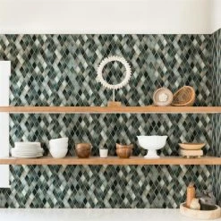 Cheap 🎉 Merola Tile Hudson Kite Stormy Night 10-1/4" X 11-3/4" Porcelain Mosaic Tile 😍