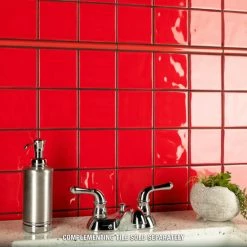 Best deal 🎉 Merola Tile Twist Square Red Cherry 11.75" X 11.75" Ceramic Mosaic ❤️