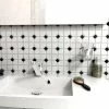 Top 10 👍 Merola Tile Oxford Matte White With Black Dot 11.5" X 11.5" Porcelain Mosaic Tile 🎁