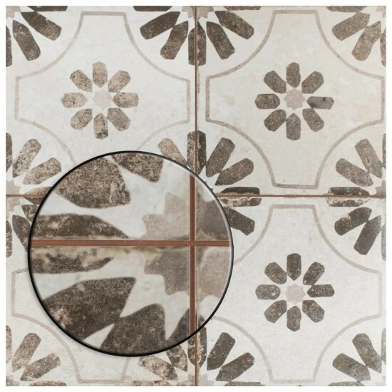 Buy π Merola Tile 17.63 In. X 17.63 In. Royals Blume Nero Ceramic Floor And Wall Tile (5 Tiles/11.02 Sqft.) π₯ - Image 3
