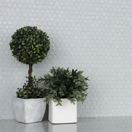 Best deal π Merola Tile Hudson Penny Round Crystalline Grey 12" X 12.63" Porcelain Mosaic Tile π