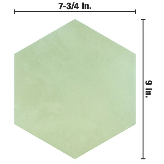 Hot Sale π Merola Tile Horizon Hex Verde 7-3/4" X 9" Ceramic Floor And Wall Tile π - Image 5