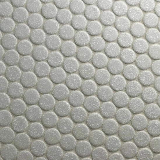 Best deal π Merola Tile Hudson Penny Round Crystalline Grey 12" X 12.63" Porcelain Mosaic Tile π - Image 8