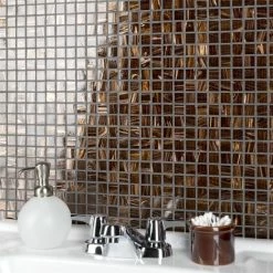 Best reviews of 🔔 Merola Tile Coppa Brown Gold 12" X 12" Glass Mosaic Tile 🎉